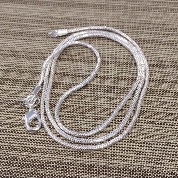 Silver Snake Chain 20” Necklace Stamped 925 2mm - Picture 3 of 8